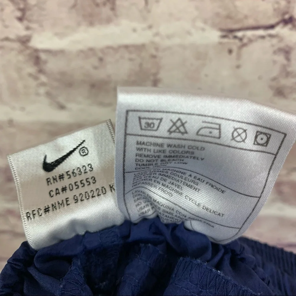 Nike Navy Nylon Elastic Waist Windbreaker Pants